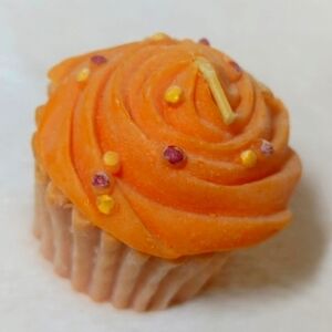 Cutest orange cupcake candle 🕯️